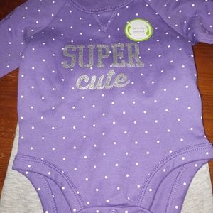 2 sets 3 month girls onesie and pants